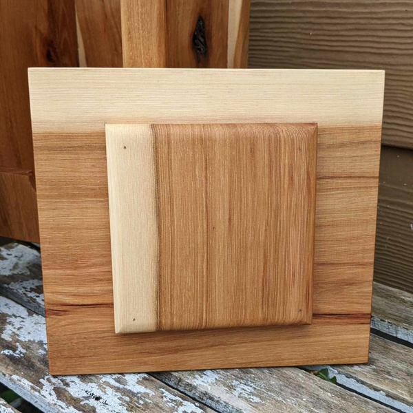 Hickory Wood 3 Liter Wine Box Holder, Wooden Bota Wine Box with Removable Top and Front Slide.
