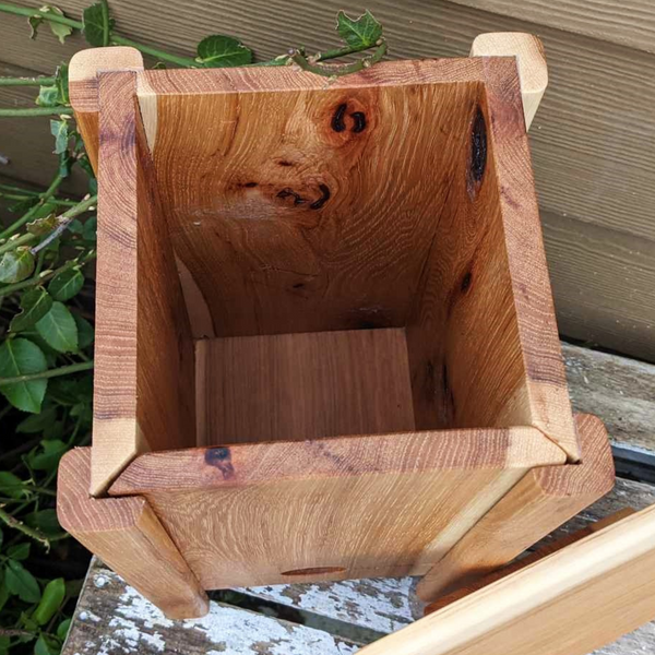 Hickory Wood 3 Liter Wine Box Holder, Wooden Bota Wine Box with Removable Top and Front Slide.