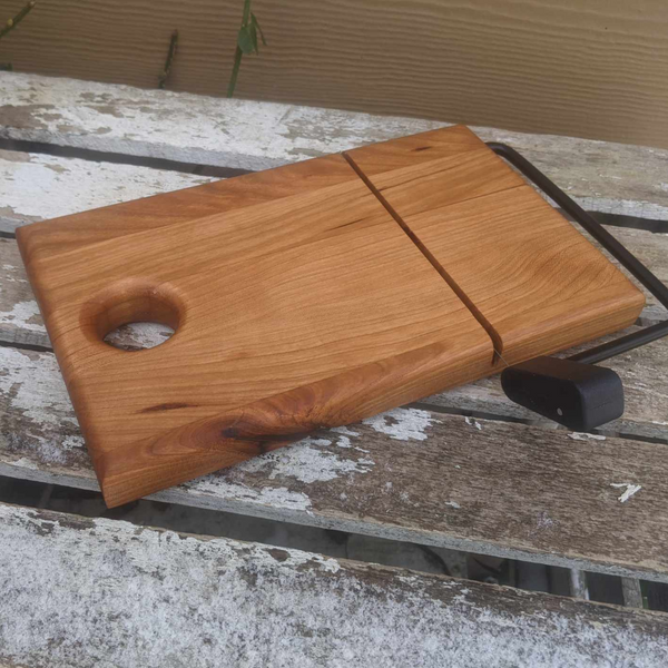 Cherry Wood Cheese Slicing Board with Handle