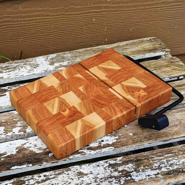 Cherry Wood End Grain Cheese Slicing Board Wooden Cheese Slicer