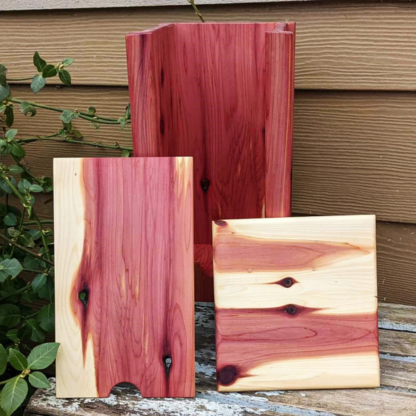 Red Cedar Wood 3 Liter Wine Box Holder, Wooden Bota Wine Box with Removable Top and Front Slide.
