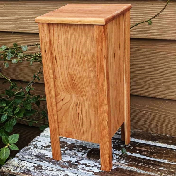 Cherry Wood 3 Liter Wine Box Holder, Wooden Bota Wine Box with Removable Top and Front Slide.