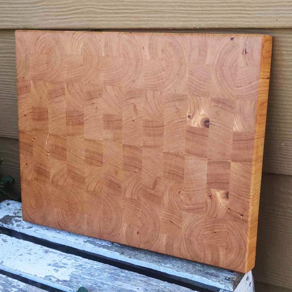 Cherry Wood End Grain Cutting Board with Beveled Edge