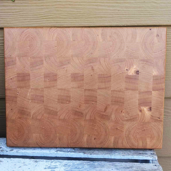 Cherry Wood End Grain Cutting Board with Beveled Edge