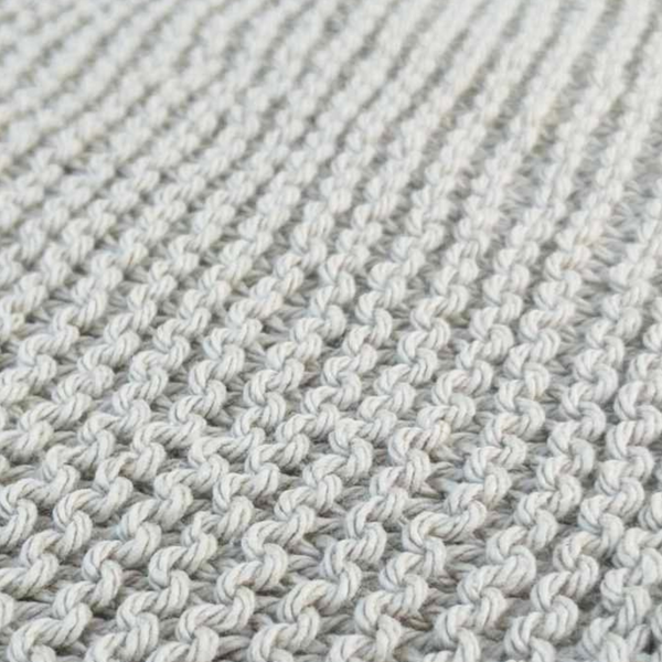 Set of Four Hand-Knit Washcloths, 100% Cotton Dishrags Tan, Beige