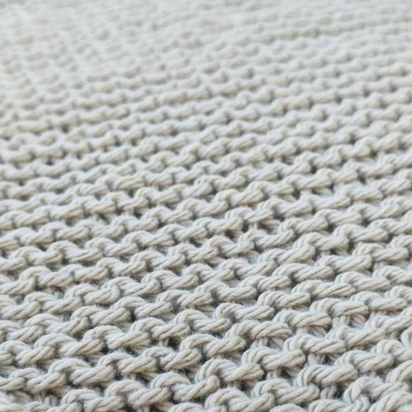 Set of Four Hand-Knit Washcloths, 100% Cotton Dishrags Tan, Beige