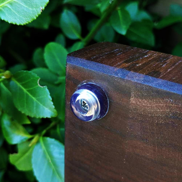 Black Walnut Wood End Grain Cutting Board with Clear Rubber Grip Feet, Wooden Butcher Board