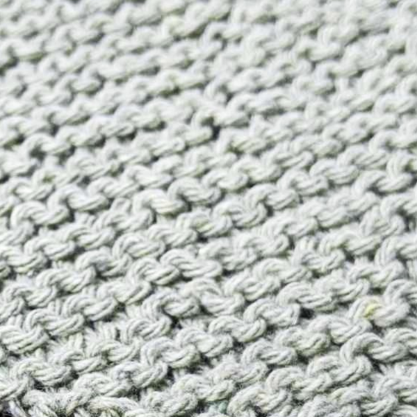 Set of Four Hand-Knit Washcloths, 100% Cotton Dishrags, Sage Green