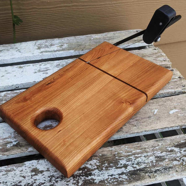 Cherry Wood Cheese Slicing Board with Handle