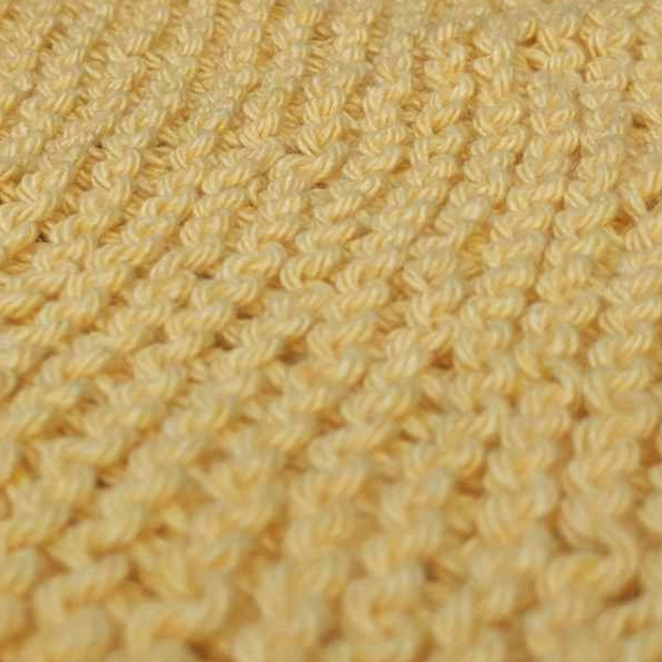 Set of Four Hand-Knit Washcloths, 100% Cotton Dishrags, Bright Yellow