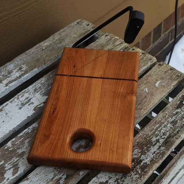Cherry Wood Cheese Slicing Board with Handle
