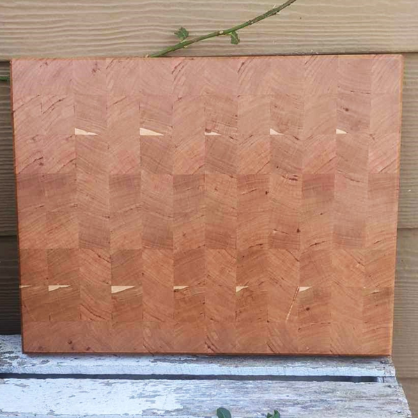 Cherry Wood End Grain Cutting Board with Beveled Edge