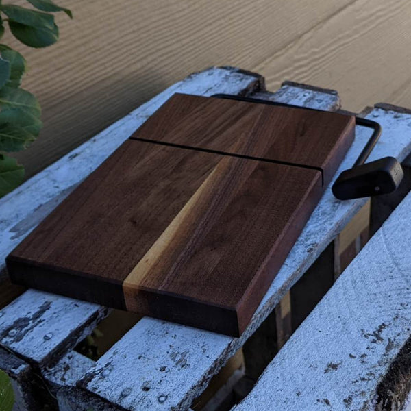Black Walnut Butcher Block Cheese Slicing Board - Springhill Millworks
