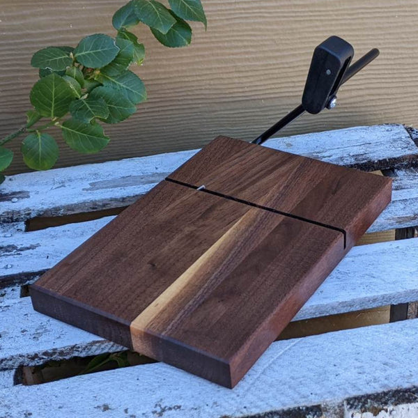 Black Walnut Butcher Block Cheese Slicing Board - Springhill Millworks