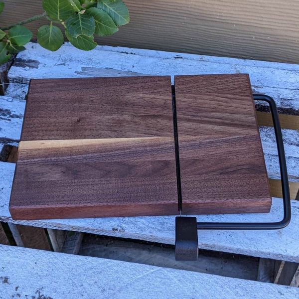 Black Walnut Butcher Block Cheese Slicing Board - Springhill Millworks