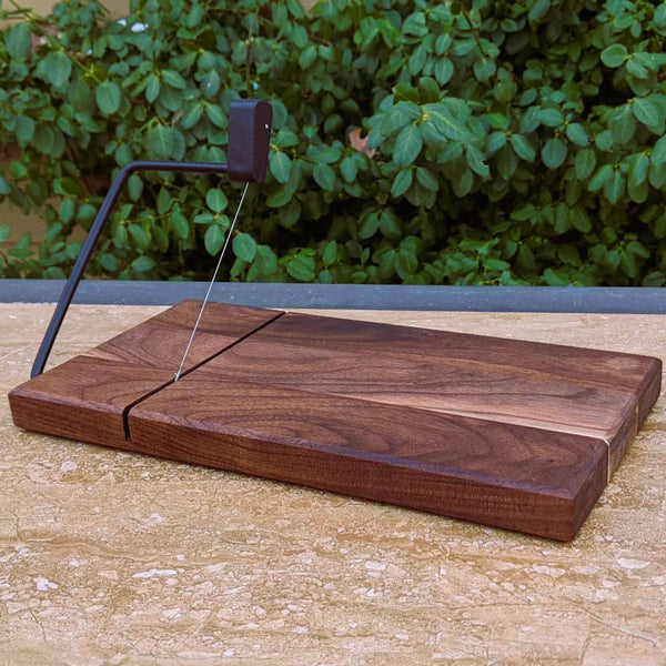 Black Walnut Butcher Block Cheese Slicing Board | Wood Cheese Slicer - Springhill Millworks
