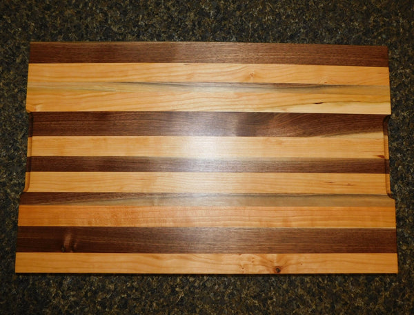 Black Walnut & Cherry Wood Edge Grain Cutting Board with Chamfered Edge - Springhill Millworks