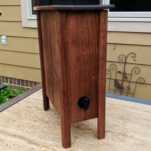 Bottom view showing sturdy wood legs and Black Walnut grain