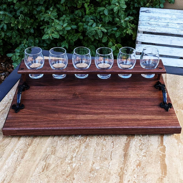 Black walnut beer flight board