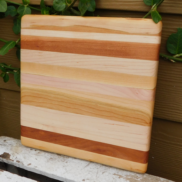 Mahogany, Maple, & Cherry Wood Edge Grain Cutting Board