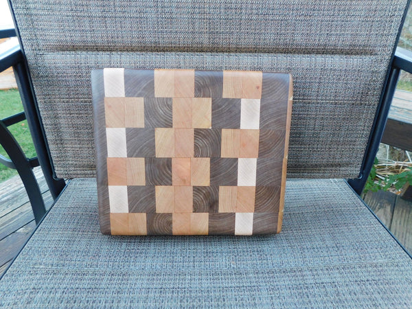 Cherry Wood, Maple, & Black Walnut End Grain Cutting Board