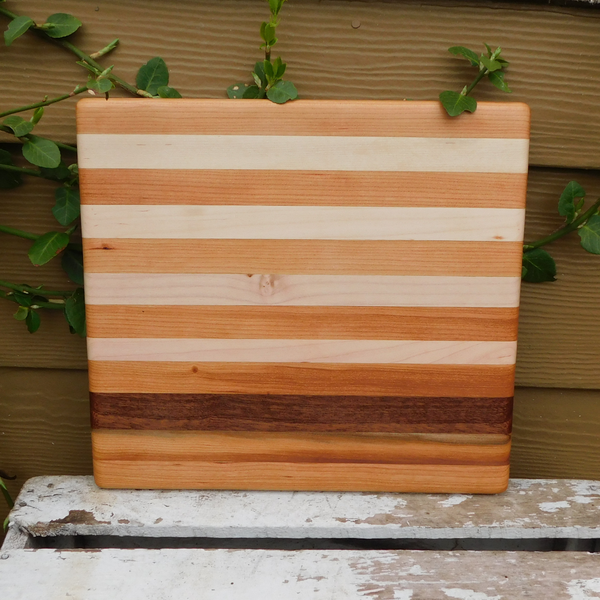 Mahogany, Maple, & Cherry Wood Edge Grain Cutting Board