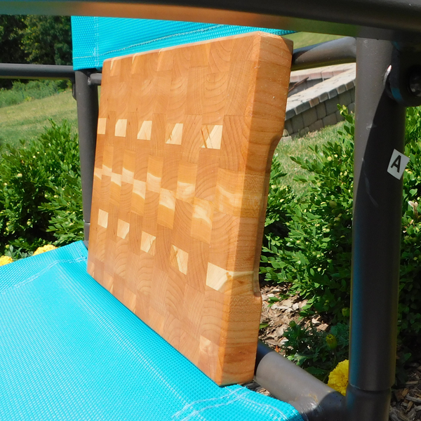 Cherry Wood End Grain Cutting Board with a Beveled Edge & Hand Grooves On Sides