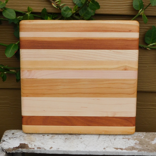 Mahogany, Maple, & Cherry Wood Edge Grain Cutting Board