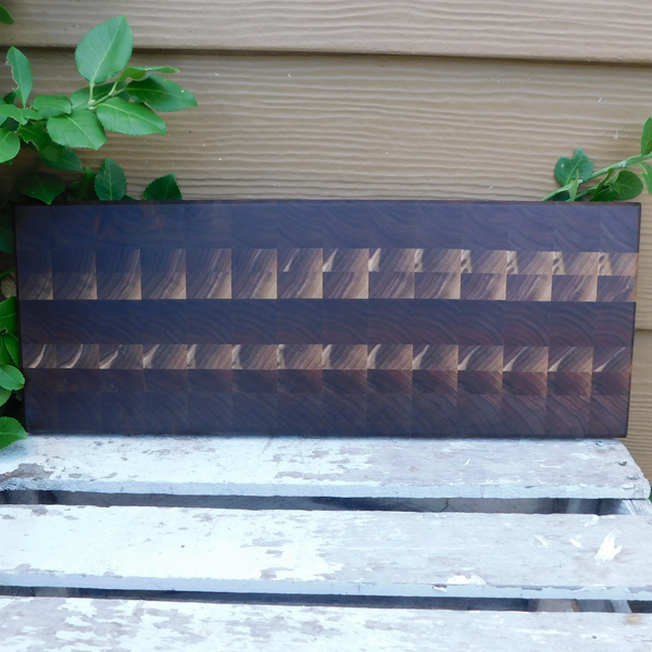 Black Walnut End Grain Cutting Board with Beveled Edge