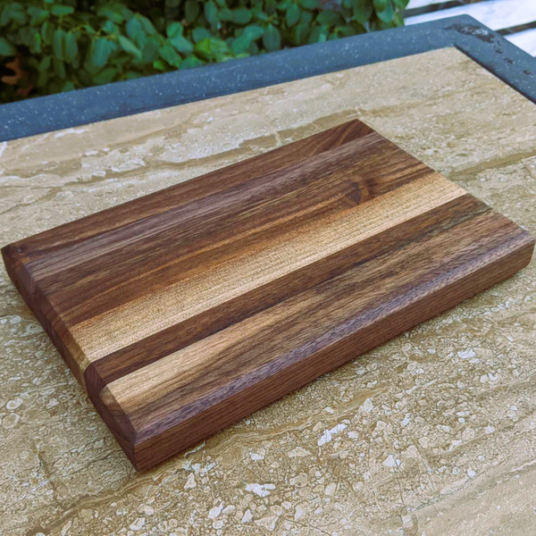 Small Black Walnut Edge Grain Cutting Board with Chamfered Edge