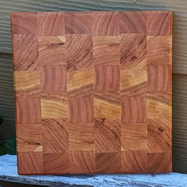 Cherry Wood End Grain Cutting Board with Beveled Edge