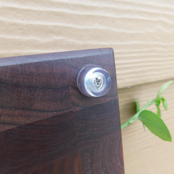 Black Walnut End Grain Cutting Board with Hand Grooves and Clear Rubber Grip Feet