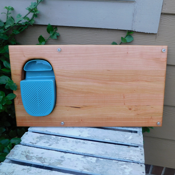 Over The Sink Cherry Wood Edge Grain Cutting Board with Colander and Clear Rubber Grip Feet