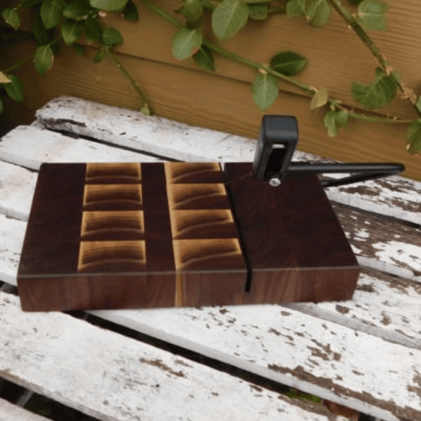 End grain Walnut cheese slicing board, finished in a food grade oil and beeswax mixture. Handmade in the USA by Springhill Millworks.