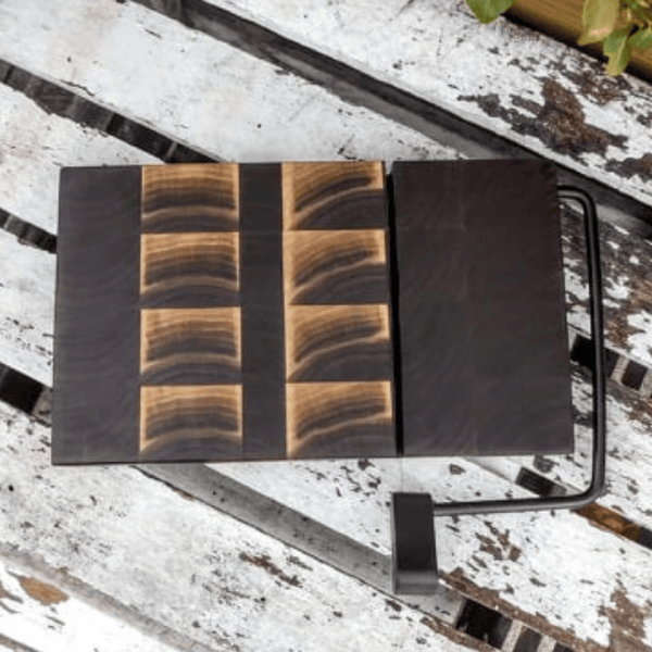 End grain Walnut cheese slicing board, finished in a food grade oil and beeswax mixture. Handmade in the USA by Springhill Millworks.