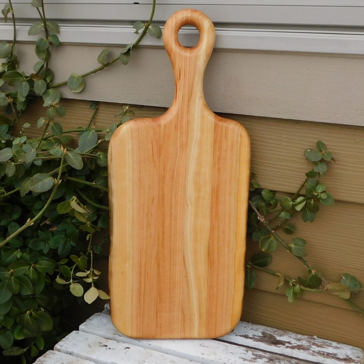 Curly Cherry Charcuterie Board with Industrial Handles