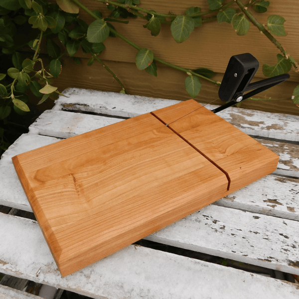Cherry Wood cheese cutting board, finished in a food grade oil and beeswax mixture.