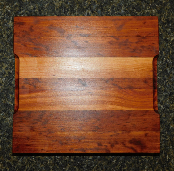 Cherry Wood Edge Grain Hardwood Cutting Board. Handcrafted in the USA by Springhill Millworks.