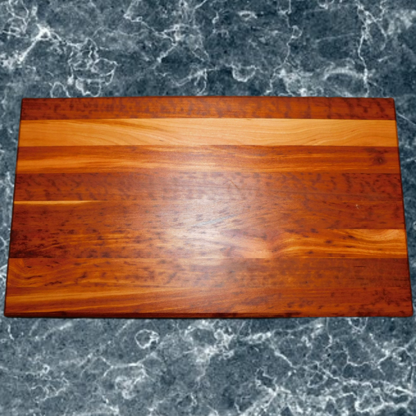 Cherry Wood Edge Grain Hardwood Cutting Board. Handcrafted in the USA by Springhill Millworks.
