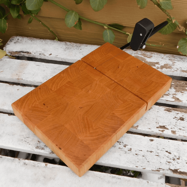 Cherry Wood end grain cheese slicing board.