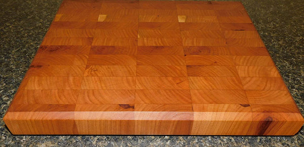 Cherry Wood end grain hardwood cutting board. Handcrafted in the USA by Springhill Millworks.