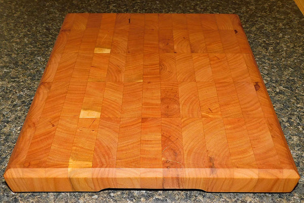 Cherry Wood end grain hardwood cutting board. Handcrafted in the USA by Springhill Millworks.