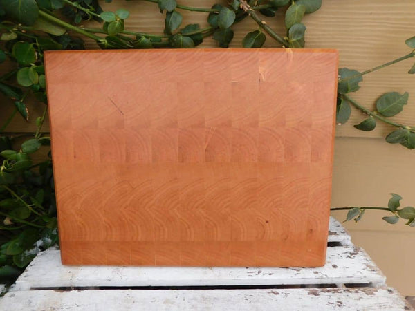 Cherry Wood End Grain Cutting Board with Beveled Edge