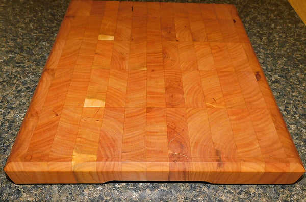 Cherry Wood end grain hardwood cutting board. Handcrafted in the USA by Springhill Millworks.