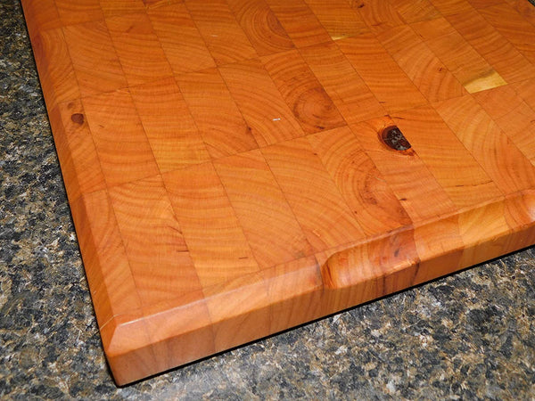 Cherry Wood end grain hardwood cutting board. Handcrafted in the USA by Springhill Millworks.
