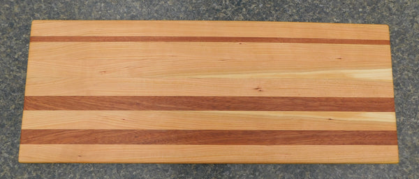 Cherry Wood & Mahogany Hardwood Edge Grain Cutting Board. Handmade in the USA using locally sourced hardwood.