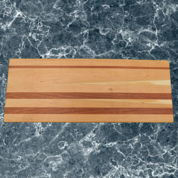 Cherry Wood & Mahogany Hardwood Edge Grain Cutting Board. Handmade in the USA using locally sourced hardwood.