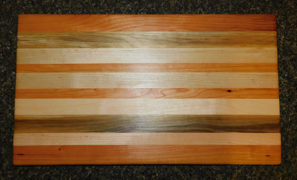 Cherry Wood, Maple, & Mahogany Edge Grain Cutting Board
