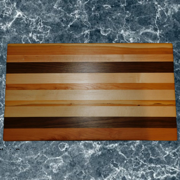 Cherry Wood, Maple, & Mahogany Edge Grain Cutting Board