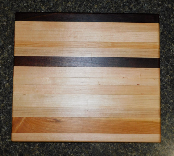 Maple, Black Walnut, & Cherry Wood Edge Grain Cutting Board